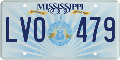 MS license plate LVO479