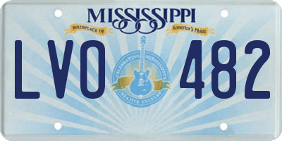 MS license plate LVO482