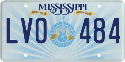 MS license plate LVO484