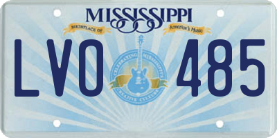 MS license plate LVO485