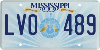 MS license plate LVO489