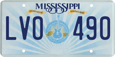 MS license plate LVO490