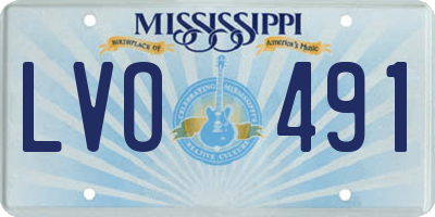 MS license plate LVO491