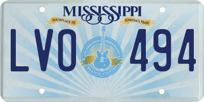MS license plate LVO494