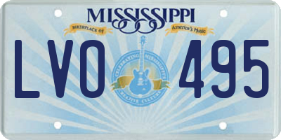 MS license plate LVO495