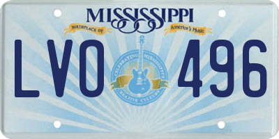 MS license plate LVO496