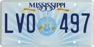 MS license plate LVO497