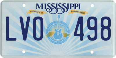 MS license plate LVO498