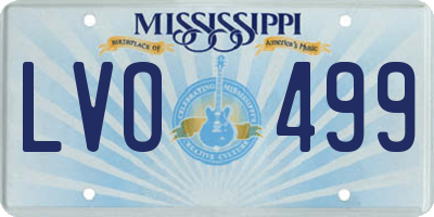 MS license plate LVO499