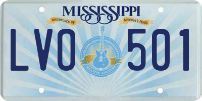 MS license plate LVO501