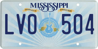 MS license plate LVO504