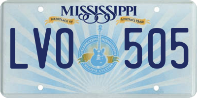 MS license plate LVO505