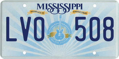 MS license plate LVO508