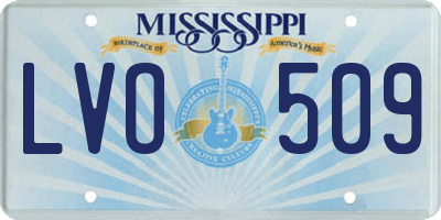 MS license plate LVO509