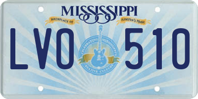 MS license plate LVO510