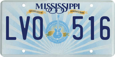 MS license plate LVO516