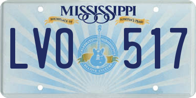MS license plate LVO517