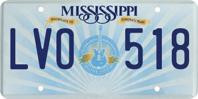 MS license plate LVO518