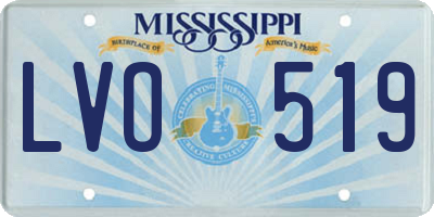 MS license plate LVO519