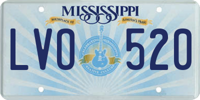 MS license plate LVO520