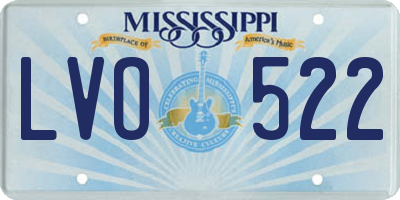 MS license plate LVO522
