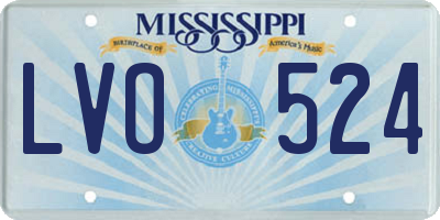 MS license plate LVO524