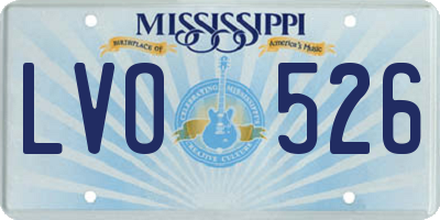 MS license plate LVO526