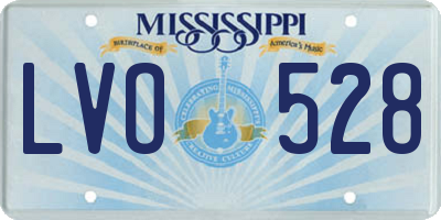 MS license plate LVO528