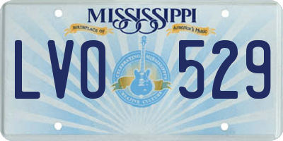 MS license plate LVO529