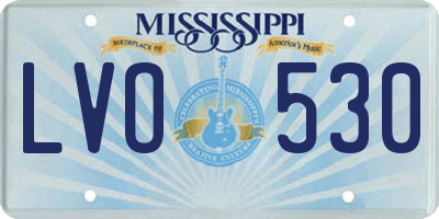 MS license plate LVO530