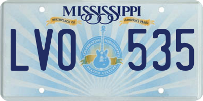 MS license plate LVO535