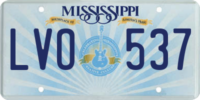 MS license plate LVO537