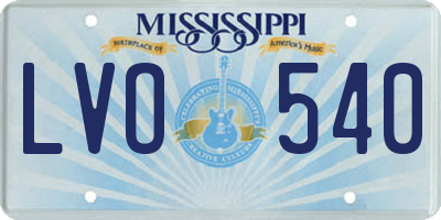 MS license plate LVO540