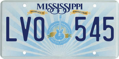 MS license plate LVO545