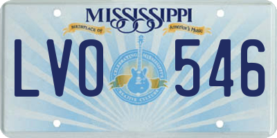 MS license plate LVO546