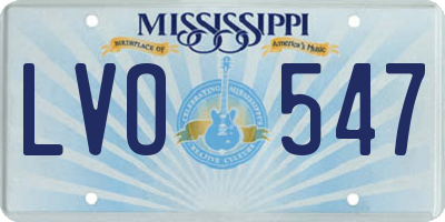 MS license plate LVO547