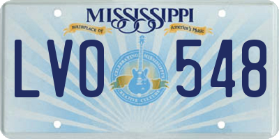 MS license plate LVO548