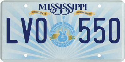 MS license plate LVO550