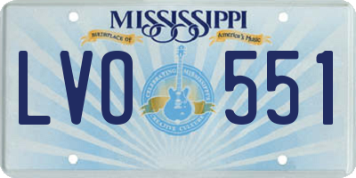 MS license plate LVO551