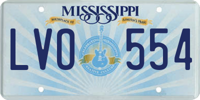 MS license plate LVO554