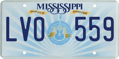 MS license plate LVO559