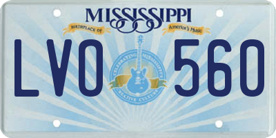 MS license plate LVO560