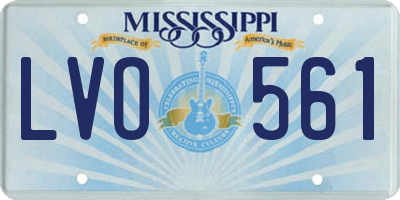 MS license plate LVO561