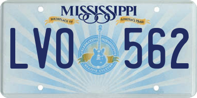 MS license plate LVO562