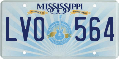MS license plate LVO564