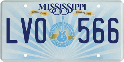 MS license plate LVO566