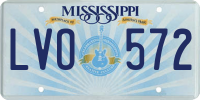 MS license plate LVO572
