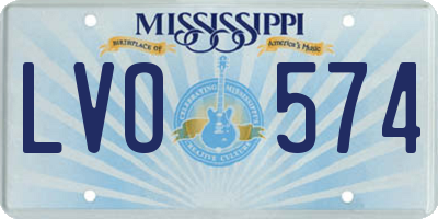MS license plate LVO574
