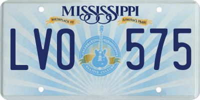 MS license plate LVO575