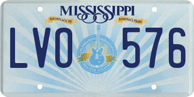 MS license plate LVO576
